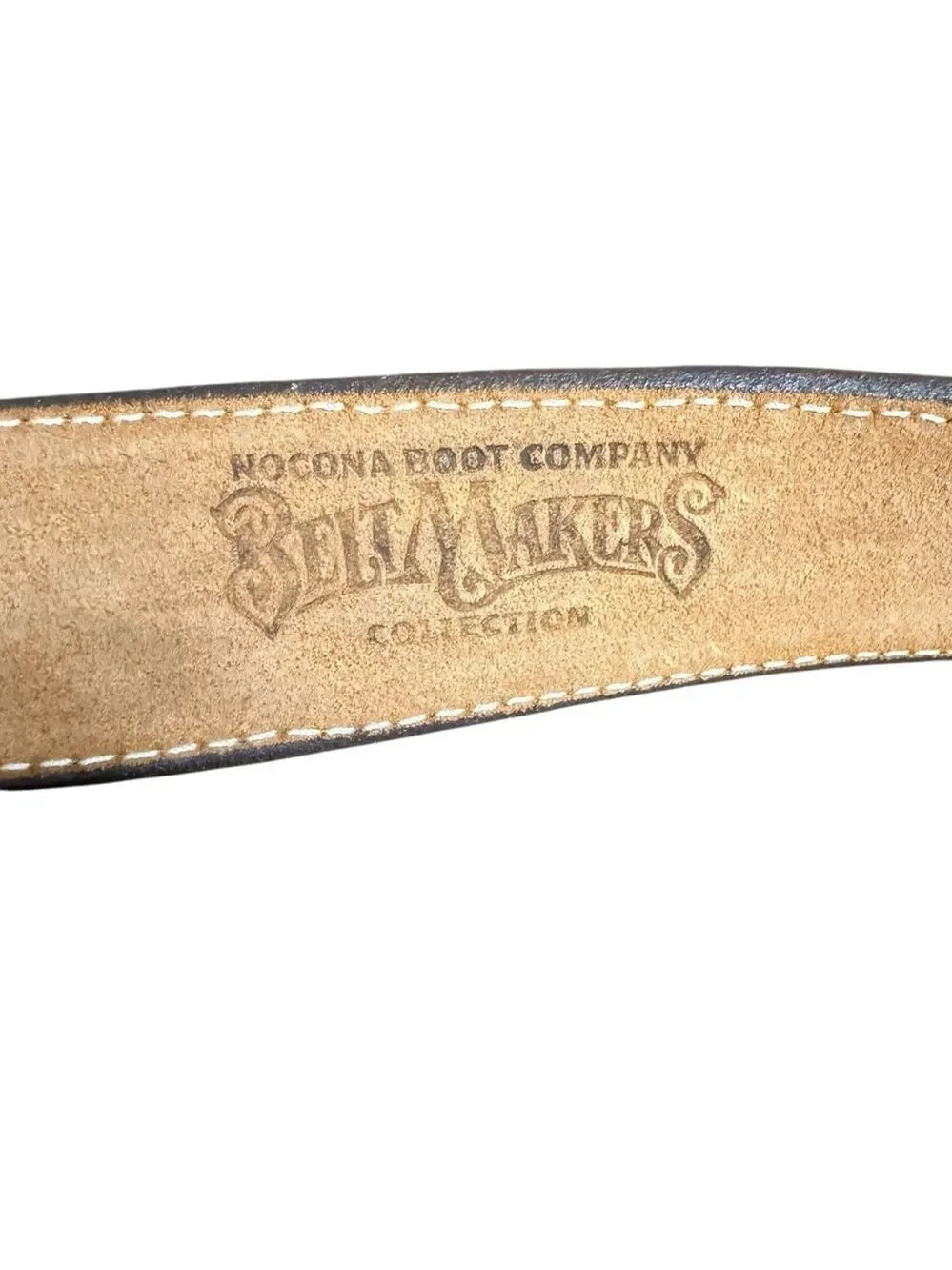 Vintage Nocona Embossed Leather Western Belt Size 40 Brown No Buckle